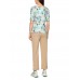 Marccain Sports - AS 4838 J20 - Geribbeld shirt stretchkatoen print groen